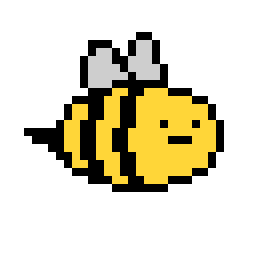 Una abeja animada en estilo pixel art